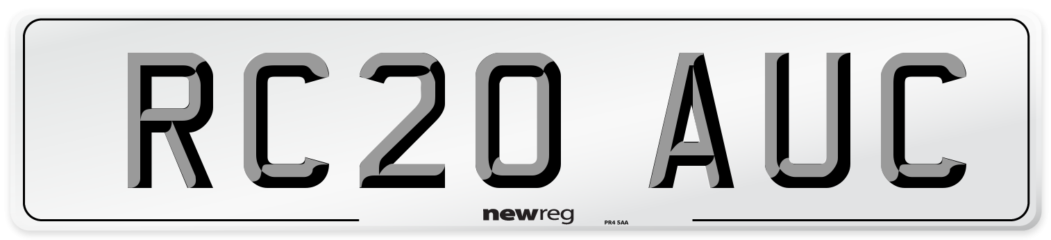 RC20 AUC Number Plate from New Reg